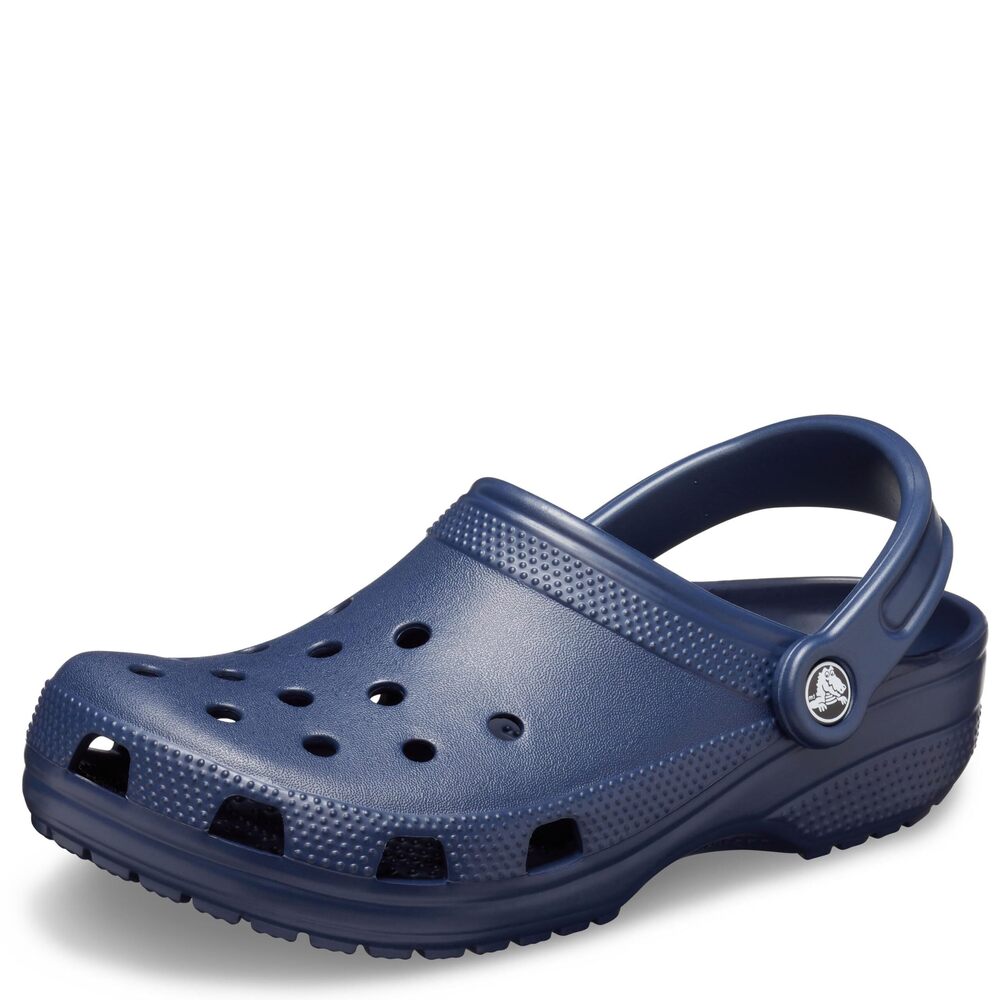 CROCS UNISEX-ADULT CLASSIC CLOGS (BEST SELLERS), NAVY, 12 MEN/14 WOMEN